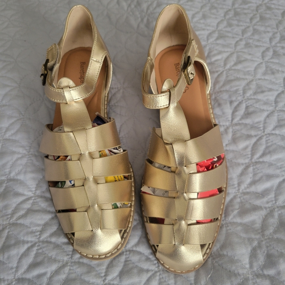 Baretraps Gold Strappy Sandals
